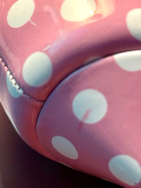 Jeffrey Campbell Veronique Pink, White Polka Dot Patent Leather Pumps, Size 6.5 - Picture 13 of 13